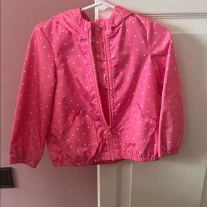 Carter's Pink Polka Dot Raincoat with Heart Pockets